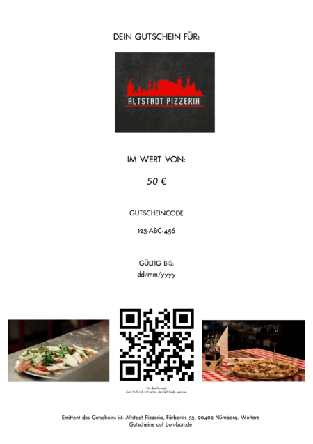 Restaurant-Gutschein für Altstadt Pizzeria
